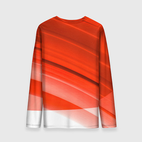 Мужской лонгслив Хонда - Красно-белая абстракция / 3D-принт – фото 2