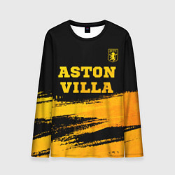 Лонгслив мужской Aston Villa - gold gradient: символ сверху, цвет: 3D-принт