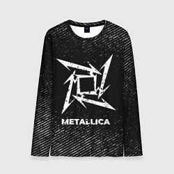 Мужской лонгслив Metallica с потертостями на темном фоне