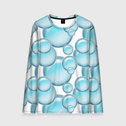 Лонгслив мужской Стеклянные голубые шарики марблс, цвет: 3D-принт