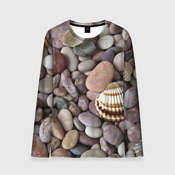 Лонгслив мужской Морские камни и ракушки, цвет: 3D-принт