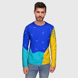 Лонгслив мужской Кляксы - абстракция, цвет: 3D-принт — фото 2