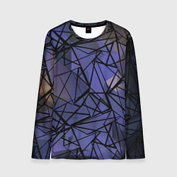 Лонгслив мужской Blue with black stripes pattern, цвет: 3D-принт