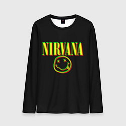 Мужской лонгслив Nirvana logo glitch