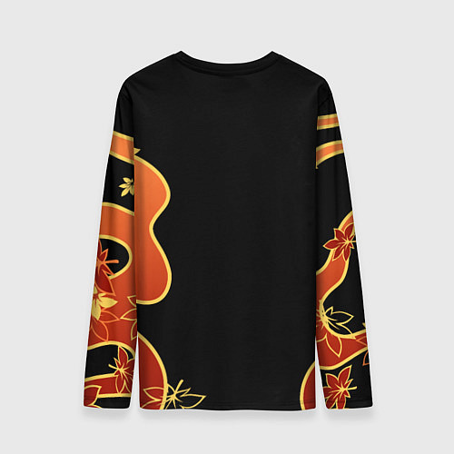 Мужской лонгслив Кимоно Кадзухи - осенняя листва / 3D-принт – фото 2