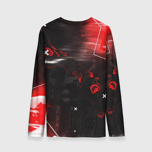 Мужской лонгслив Джиу-Джитсу : Глитч красный / 3D-принт – фото 2