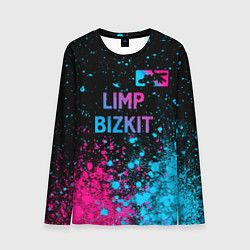 Мужской лонгслив Limp Bizkit - neon gradient: символ сверху