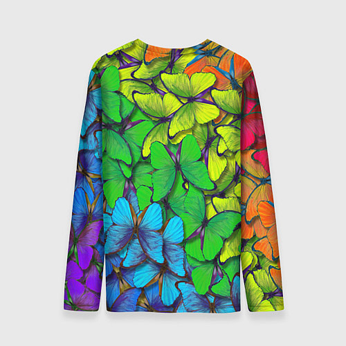 Мужской лонгслив Бабочки и радуга / 3D-принт – фото 2