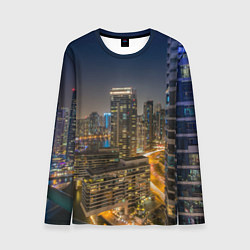 Лонгслив мужской Ночной красочный город, цвет: 3D-принт