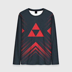 Мужской лонгслив Красный символ Zelda на темном фоне со стрелками