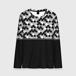 Мужской лонгслив Черно-белый геометрический узор