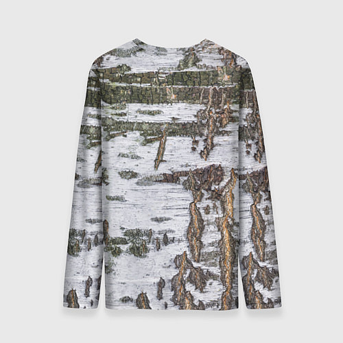 Мужской лонгслив Российский медведь на фоне берёзы / 3D-принт – фото 2