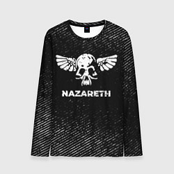 Мужской лонгслив Nazareth с потертостями на темном фоне