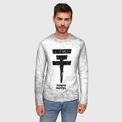 Лонгслив мужской Tokio Hotel с потертостями на светлом фоне, цвет: 3D-принт — фото 2