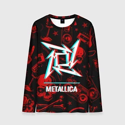 Лонгслив мужской Metallica rock glitch, цвет: 3D-принт