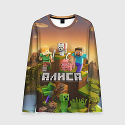Лонгслив мужской Алиса Minecraft, цвет: 3D-принт