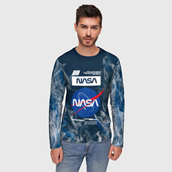 Лонгслив мужской Nasa - лого - пламя, цвет: 3D-принт — фото 2