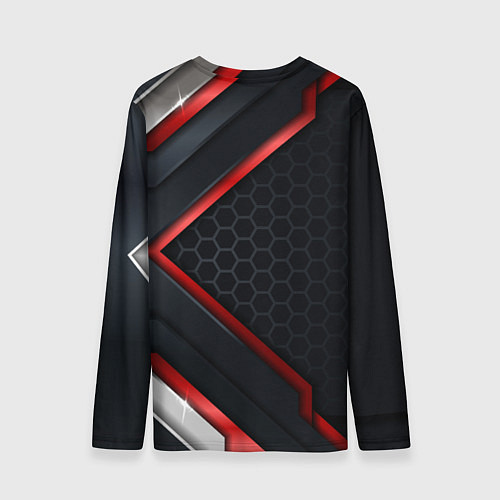 Мужской лонгслив Герб России - объемные пластины на фоне / 3D-принт – фото 2