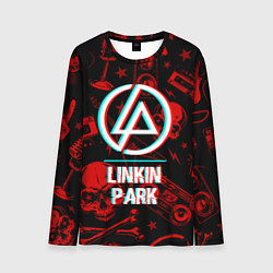 Лонгслив мужской Linkin Park rock glitch, цвет: 3D-принт