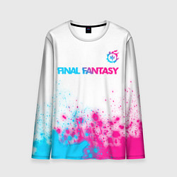 Мужской лонгслив Final Fantasy neon gradient style: символ сверху