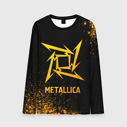 Мужской лонгслив Metallica - gold gradient