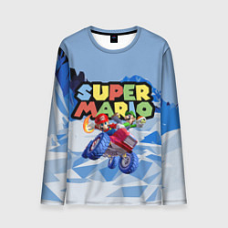 Лонгслив мужской Марио и Луиджи гонщики - Super Mario, цвет: 3D-принт