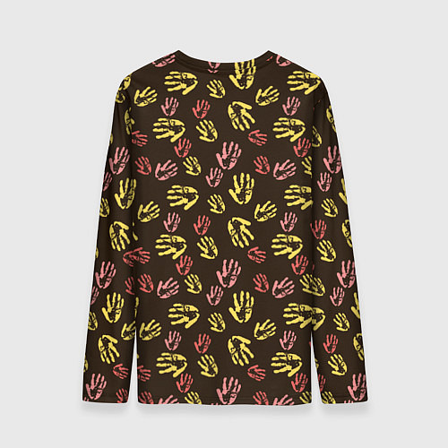 Мужской лонгслив Отпечатки рук разноцветные / 3D-принт – фото 2