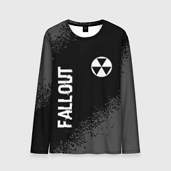 Лонгслив мужской Fallout glitch на темном фоне: надпись, символ, цвет: 3D-принт