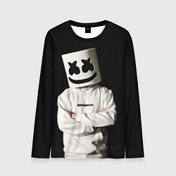 Мужской лонгслив Marshmello на чёрном фоне