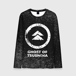 Мужской лонгслив Ghost of Tsushima с потертостями на темном фоне