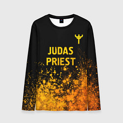 Лонгслив мужской Judas Priest - gold gradient: символ сверху, цвет: 3D-принт
