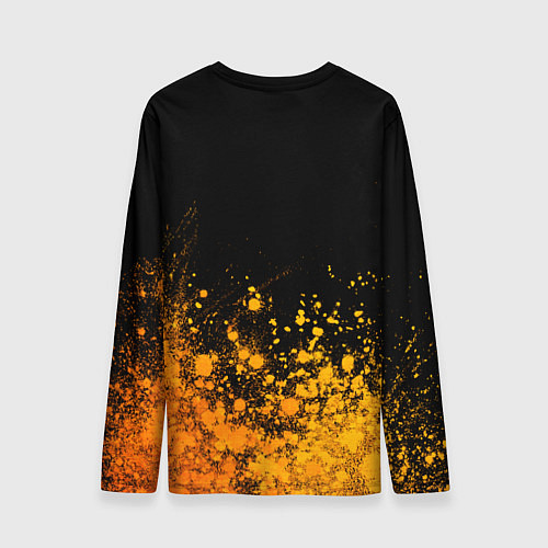 Мужской лонгслив Judas Priest - gold gradient: символ сверху / 3D-принт – фото 2