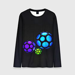 Лонгслив мужской Объёмные неоновые шары, цвет: 3D-принт