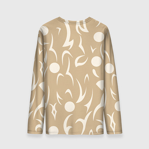 Мужской лонгслив Абстрактные фигуры на кремовом фоне / 3D-принт – фото 2