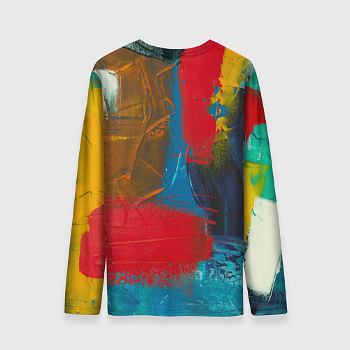 Мужской лонгслив Разноцветные мазки краской / 3D-принт – фото 2
