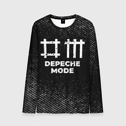 Мужской лонгслив Depeche Mode с потертостями на темном фоне