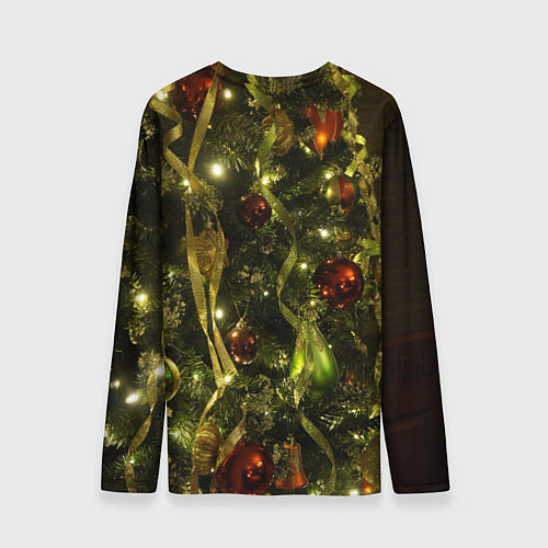 Мужской лонгслив Нарядная новогодняя елка / 3D-принт – фото 2