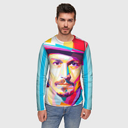 Лонгслив мужской Джонни Депп портрет, цвет: 3D-принт — фото 2