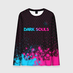 Мужской лонгслив Dark Souls - neon gradient: символ сверху