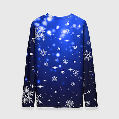 Мужской лонгслив Белый кролик в снежинках / 3D-принт – фото 2