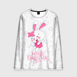 Мужской лонгслив Merry Christmas, cute bunny