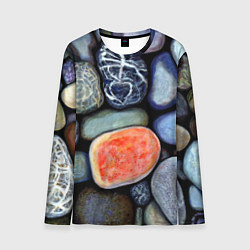 Лонгслив мужской Цветные камушки, цвет: 3D-принт