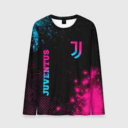 Лонгслив мужской Juventus - neon gradient: надпись, символ, цвет: 3D-принт