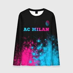 Мужской лонгслив AC Milan - neon gradient: символ сверху