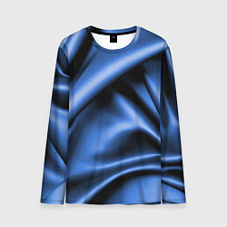 Лонгслив мужской Складки гладкой синей ткани, цвет: 3D-принт
