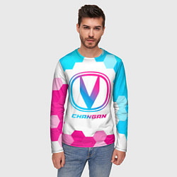 Лонгслив мужской Changan neon gradient style, цвет: 3D-принт — фото 2