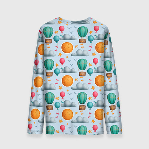 Мужской лонгслив Воздушные шары и луна / 3D-принт – фото 2