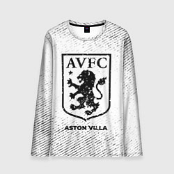 Мужской лонгслив Aston Villa с потертостями на светлом фоне