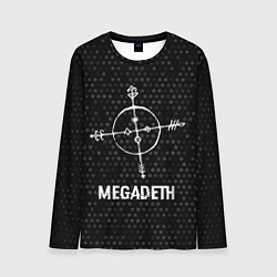 Мужской лонгслив Megadeth glitch на темном фоне