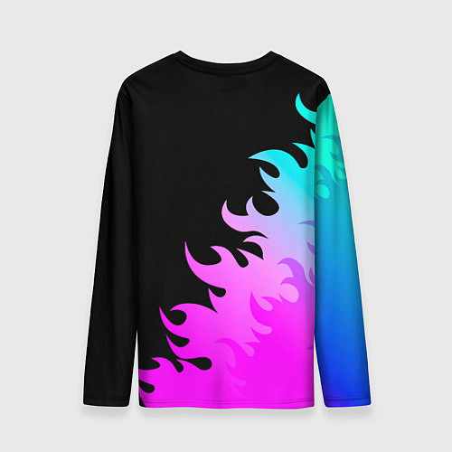 Мужской лонгслив Breaking Benjamin неоновый огонь / 3D-принт – фото 2